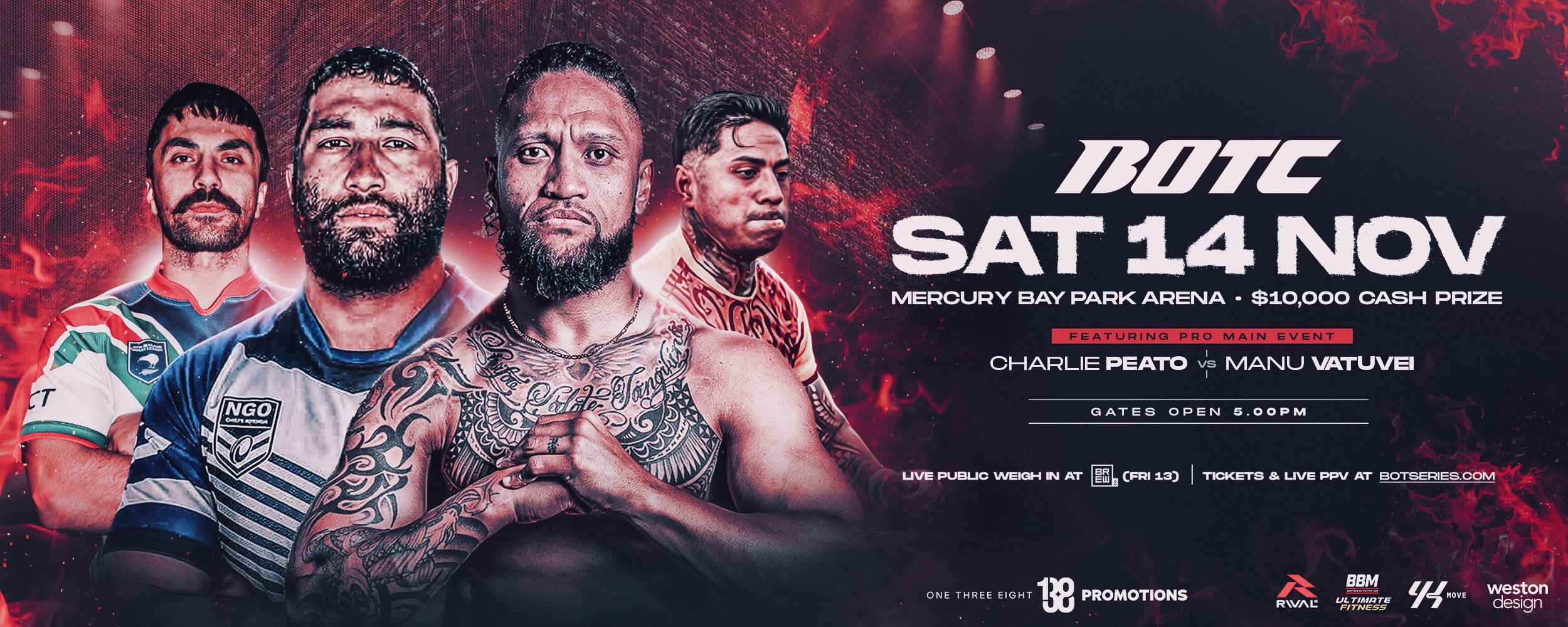 BOTC4: Saturday 14 November, Mercury Baypark Arena, $10,000 cash prize