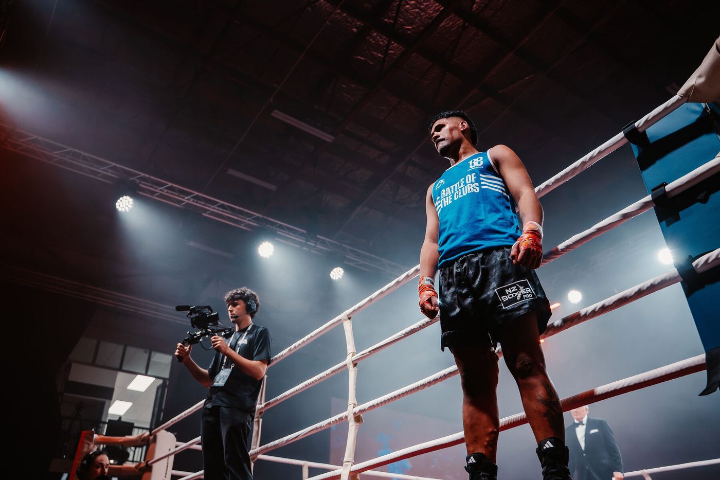 A BOTC Series fighter in the ring at McKay Stadium, Whangarei